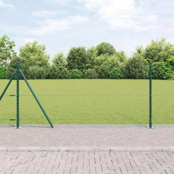 Hexagon Staket Grön 1x100 m Stål