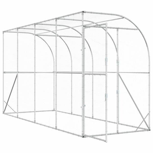 Hönshus mot Vägg Silver 600 x 150 x 215 cm Galvaniserat stål