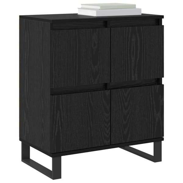 Sideboard 2 pcs Svart Ek 60 x 35 x 70 cm