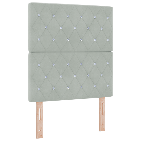 Bäddfjäder med madrass Ljusgrå 200 x 80 cm Sammet