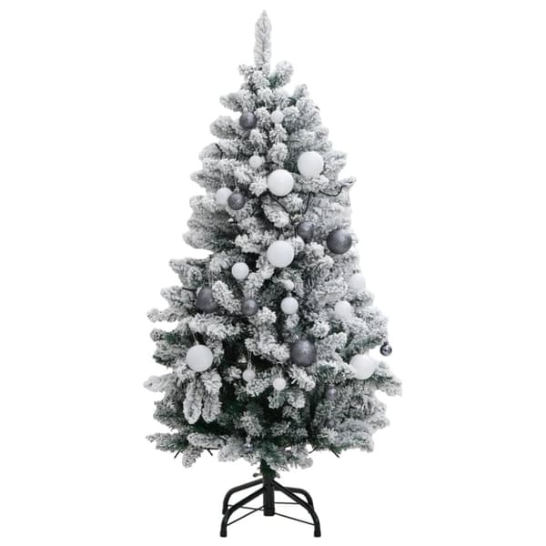 Plastgran med gångjärn 150 LEDs & kulor 120 cm