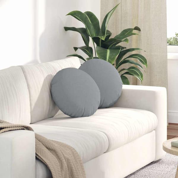 Sittkuddar 2 pcs Ljusgrå Ø40 x 13 cm tyg