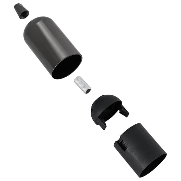Lamphållare 2 st blank svart E27