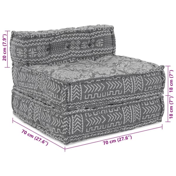 Modulsofa enhet Ljusgrå 70 x 70 x 56 cm Tyg