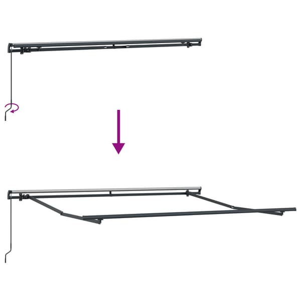 Utfällbar markis Svart 300 x 250 cm Polyester och Stål