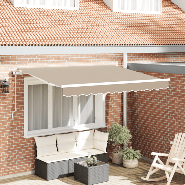 Utdragbar markis Beige 350 x 200 cm tyg