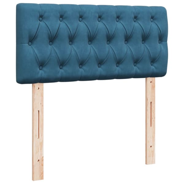Ramsäng med madrass blå 100x200 cm sammet