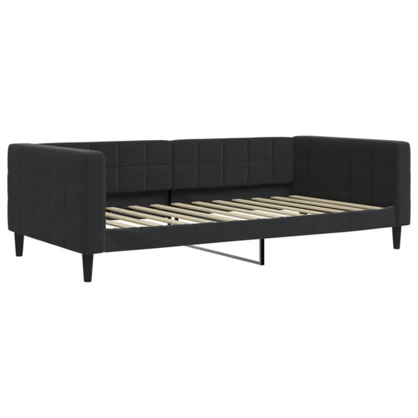 Dagbädd med madrass svart 100x200 cm sammet