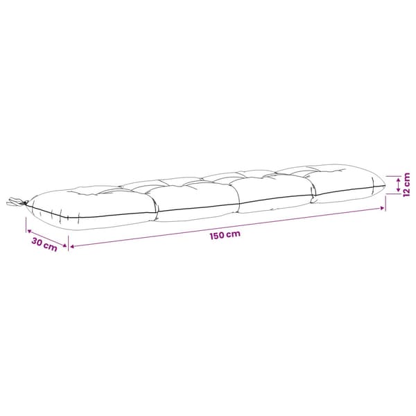 Bänk kudde VIANEN 100% Polyester Gräddvit 150 x 30 x 12 cm