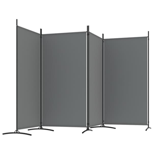 Rumsavdelare 4 paneler antracit 346x180 cm tyg