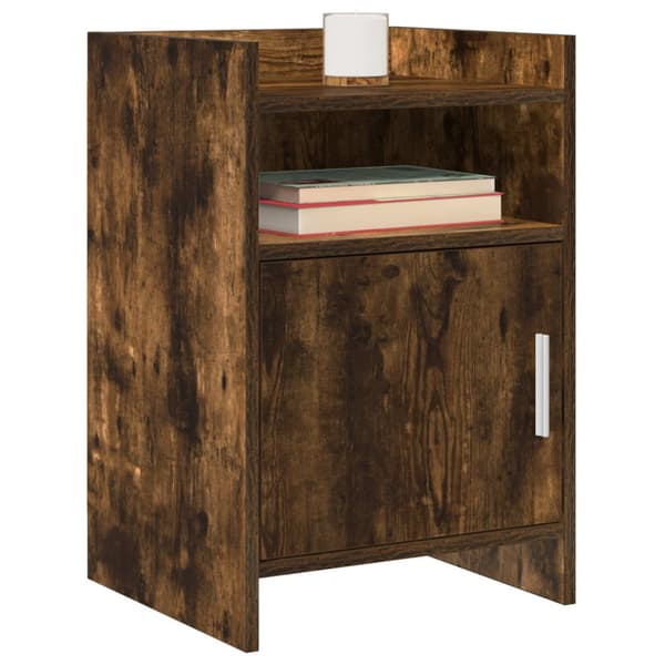 Sängbord 2 pcs Rökt ek 40 x 36 x 60 cm Konstruerat trä