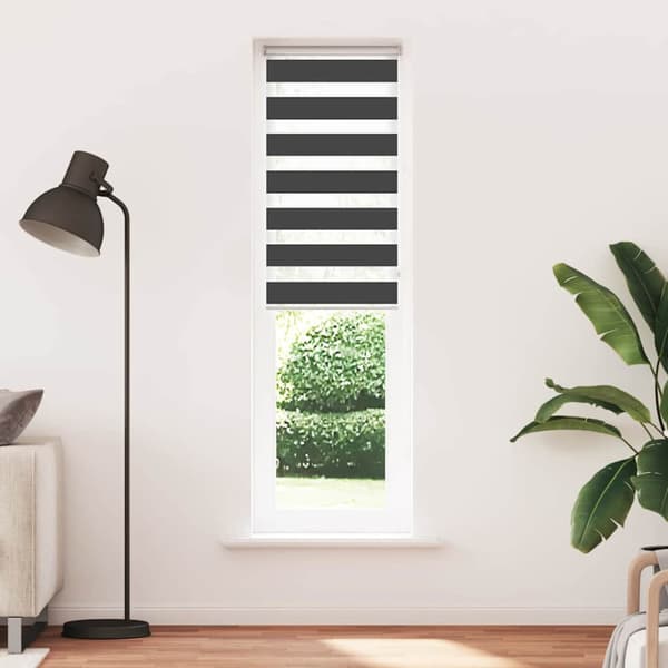 Rullgardin zebra svart 65x200 cm tyg bredd 60,9 cm polyester