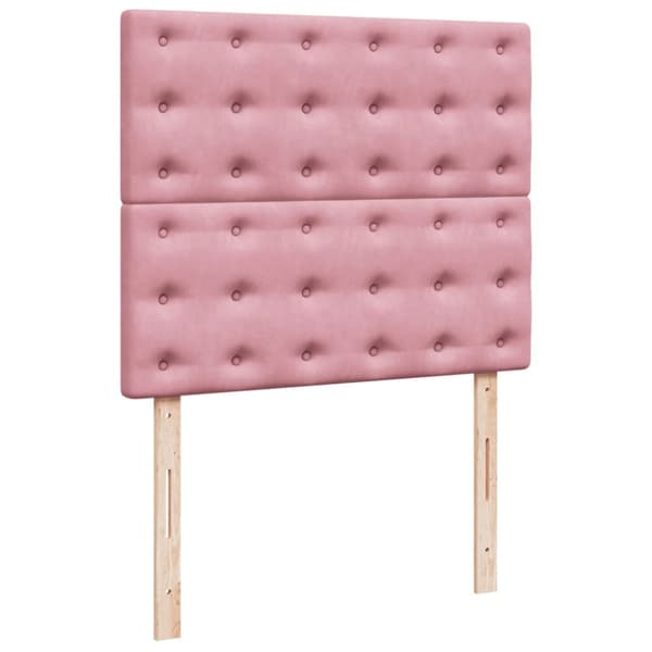 Ramsäng med madrass rosa 120x200 cm sammet