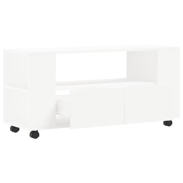 TV-skåp vit 102x34,5x43 cm konstruerat trä