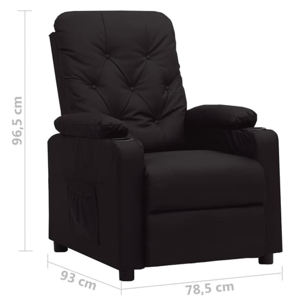 Reclinerfåtölj svart konstläder