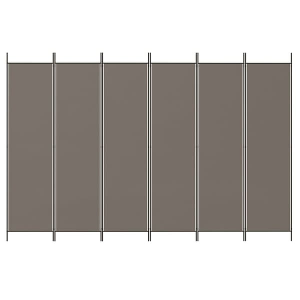 Rumsavdelare 6 paneler antracit 300x220 cm tyg