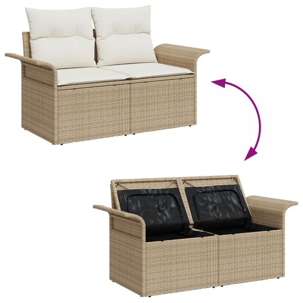 Trädgårdsoffset 4 st Poly rattan