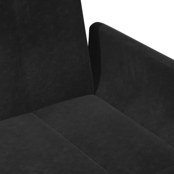 Bäddsoffa 2-sits med fotpall svart sammet