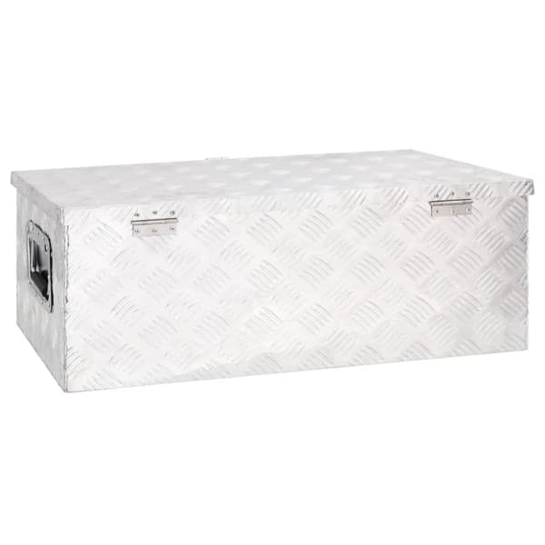 Förvaringslåda silver 80x39x30 cm aluminium