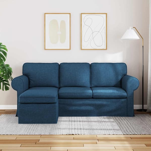 Soffa Blå 195 x 138 x 80 cm tyg