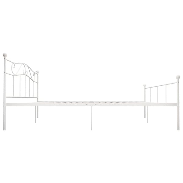 Sängram vit metall 200x200 cm