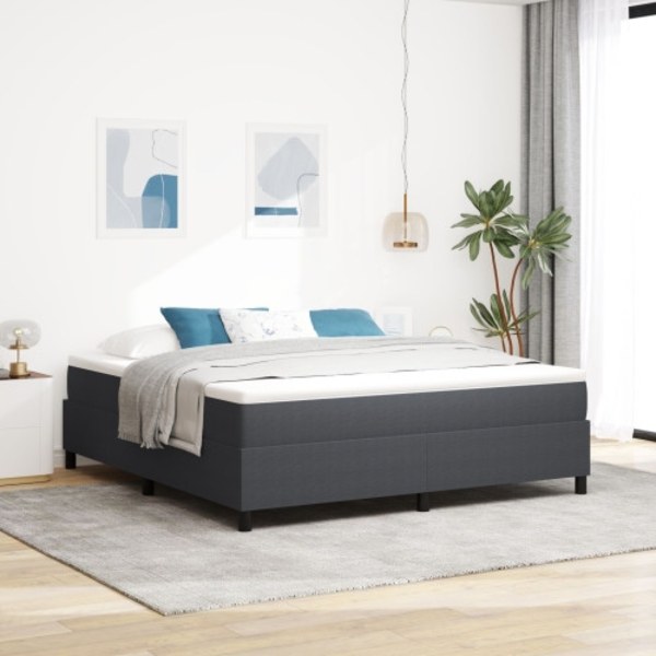 Resårsäng mörkgrå King size 180x200 cm manchestertyg