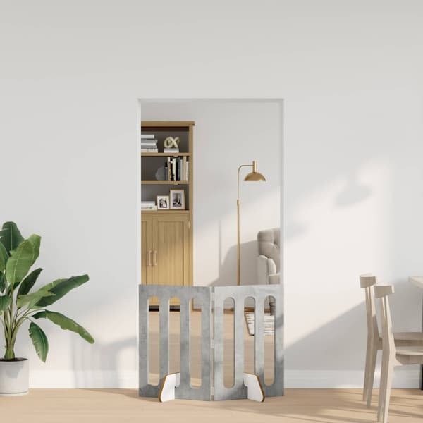 Fällbar husdjursgrind 2 pcs BetongGrå 100,5 x 38 x 70 cm