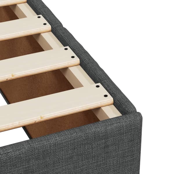 Ramsäng med madrass mörkgrå 100x200 cm tyg