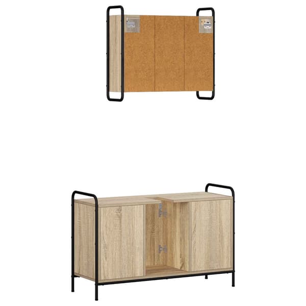 Badrumsskåpsset 2 st Sonoma-ek 65,5 x 34 x 61 cm
