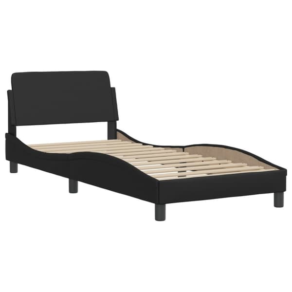 Bed Frame with LED without Mattress "Hvar" Black 90x200 cm