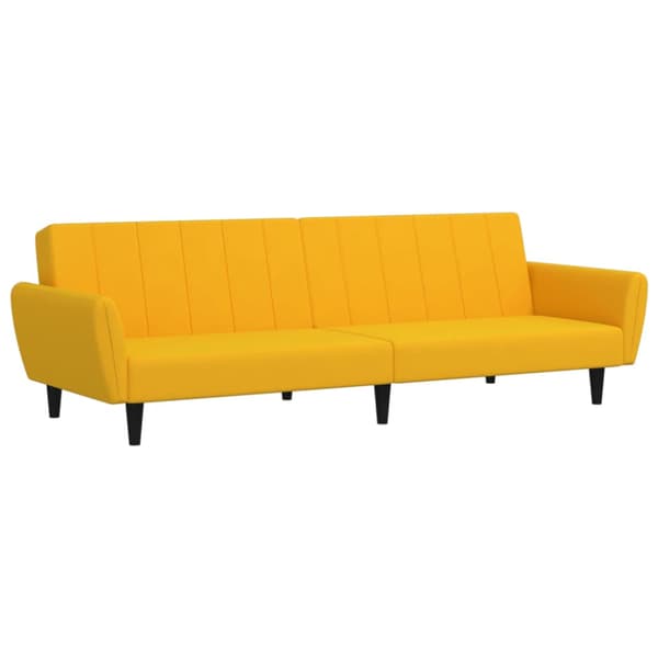 Bäddsoffa 2-sits gul sammet