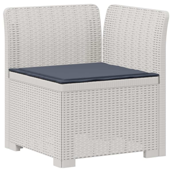 3-sits trädgårdsoffa med kuddar Rattan-look PP Vit