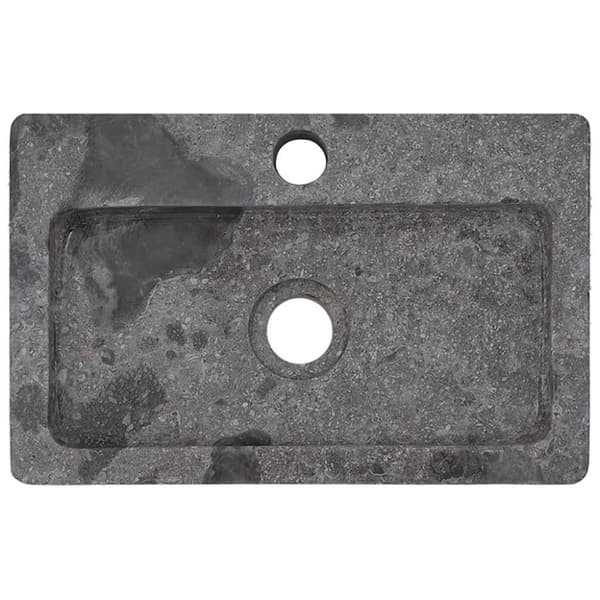 Väggmonterat handfat grå 38x24x6,5 cm marmor