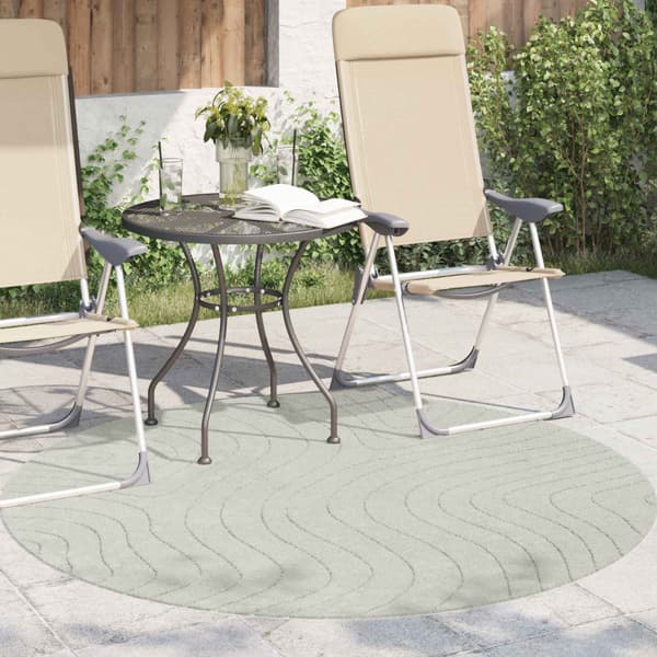Områdesmattor Rund PALMERAS Grön Ø 200 CM Polyester