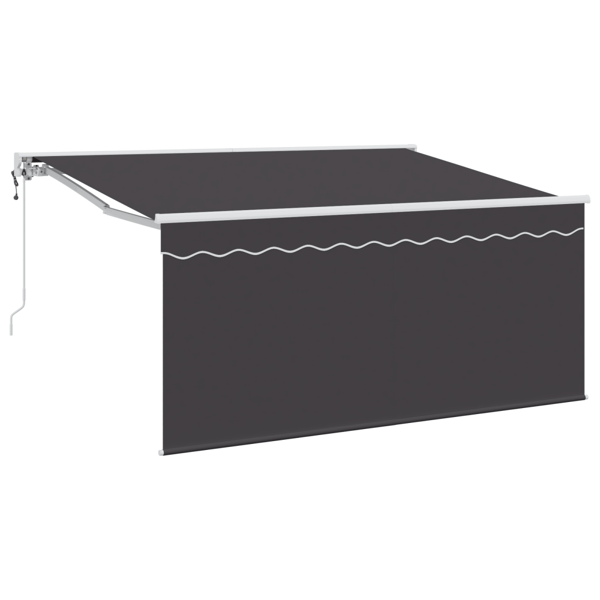 Utfällbar markis Antracit 300 x 200 cm Polyester och aluminium