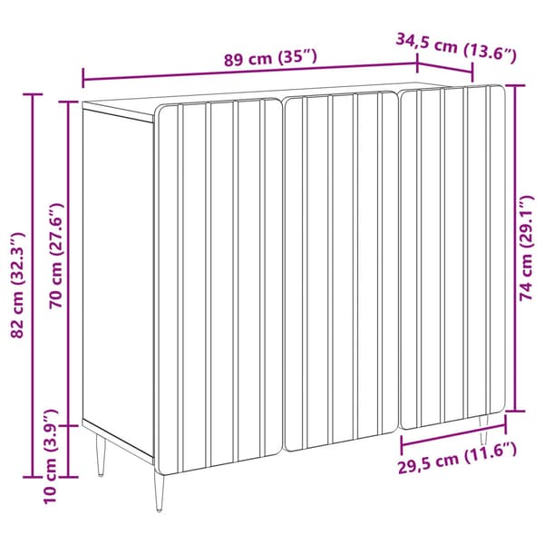 Sideboard Vit 89 x 34,5 x 82 cm Konstruerat trä
