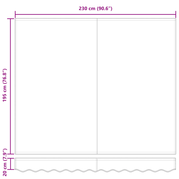 Markisram Beige 250 x 200 cm Polyester med PU-beläggning