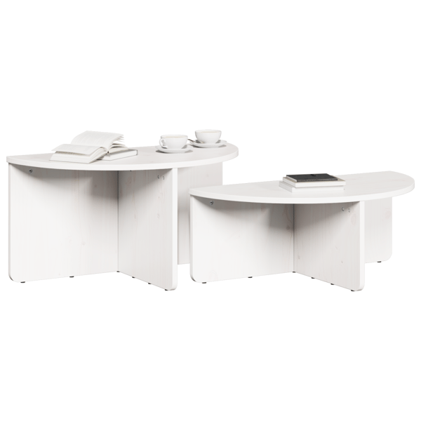 Kaffeebord 2 pcs Vit Massiv furu
