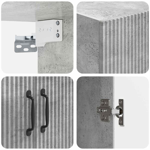 Skåpset 2 pcs Betonggrå Konstruerat trä
