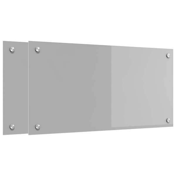Köksskydd 2 pcs Ljusgrå 80 x 40 cm härdat glas