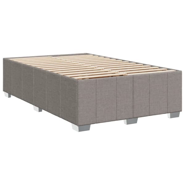 Ramsäng med madrass taupe 120x190 cm tyg