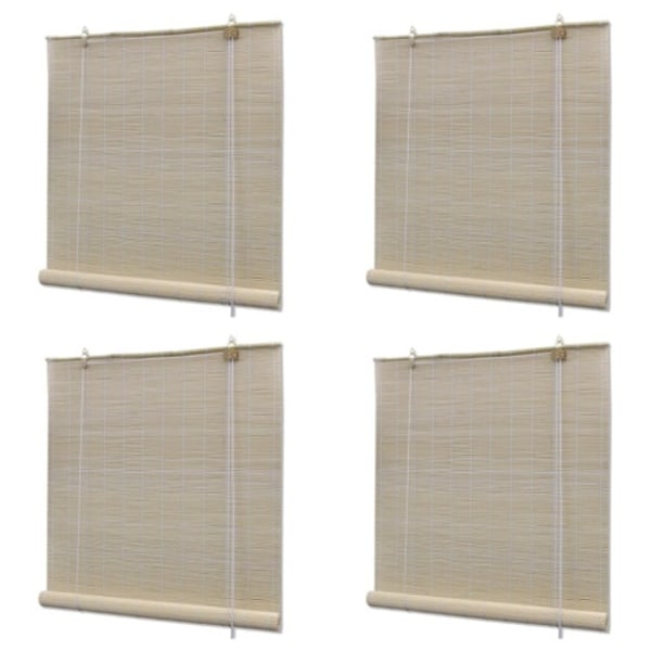 Rullgardin naturlig bambu 4 st 120x160 cm