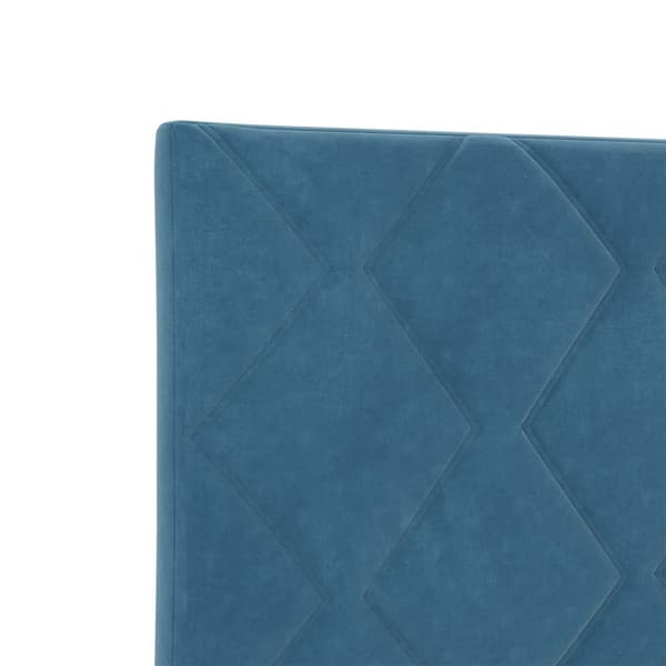 Boxspring säng med madrass och LED Blå 140 x 190 cm Sammet
