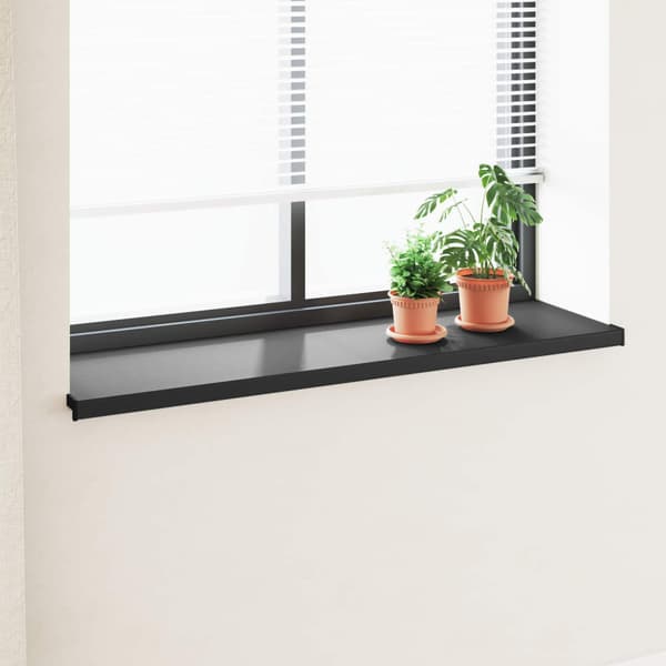 Fönsterbräda Svart med träådring 120 x 40 x 4,5 cm PVC