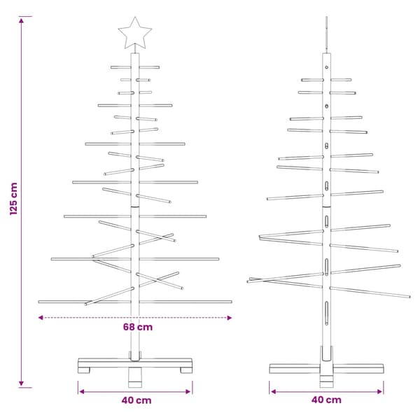Träjulgran 125 cm Bambu och massiv furu Mörkbrun