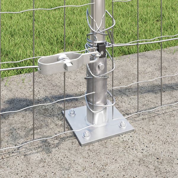 Stängsel med stolpe Silver 0,6 x 25 m Stål