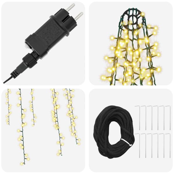 Julgransbelysning med 12 LED-lampor 1608 LED-lampor Varmvit
