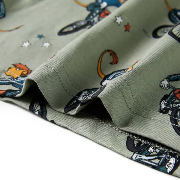 Barnpyjamas med korta ärmar ljus khaki 128