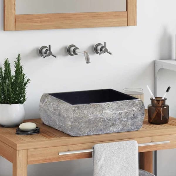 Handfat svart 30x30x13 cm marmor