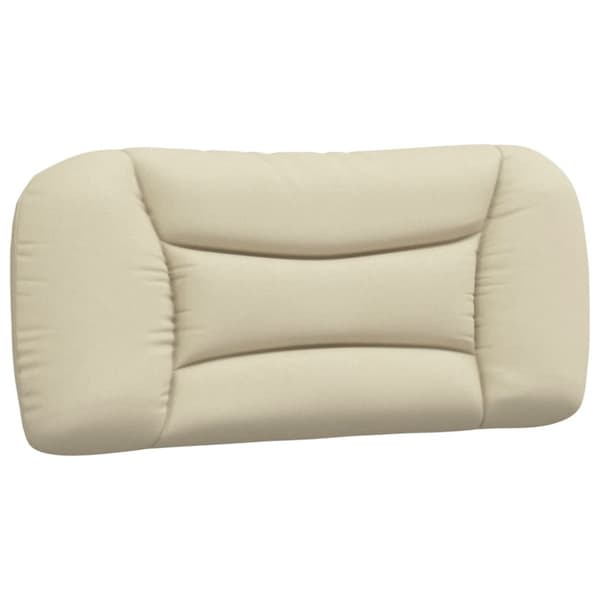 Bed Frame with LED without Mattress "Hvar" Cream 90x190 cm Fabric